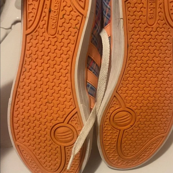 adidas Kids Blue & Orange Plaid Lace-Up Sneakers - Picture 4 of 4